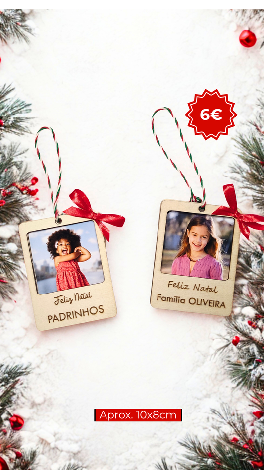 Ornamento com foto - Padrinhos, Educadora, etc