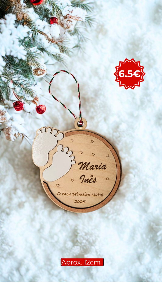 Bola de Natal com pezinhos – O meu primeiro Natal